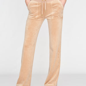 DEL RAY CLASSIC VELOUR JOGGEBUKSE GOLD CARAMEL