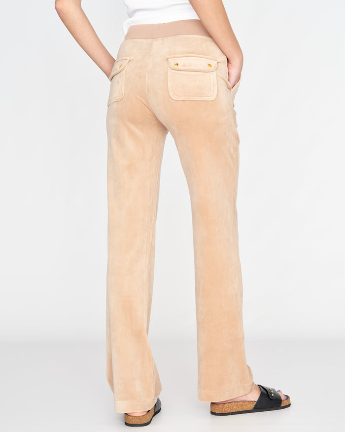 DEL RAY CLASSIC VELOUR JOGGEBUKSE GOLD CARAMEL