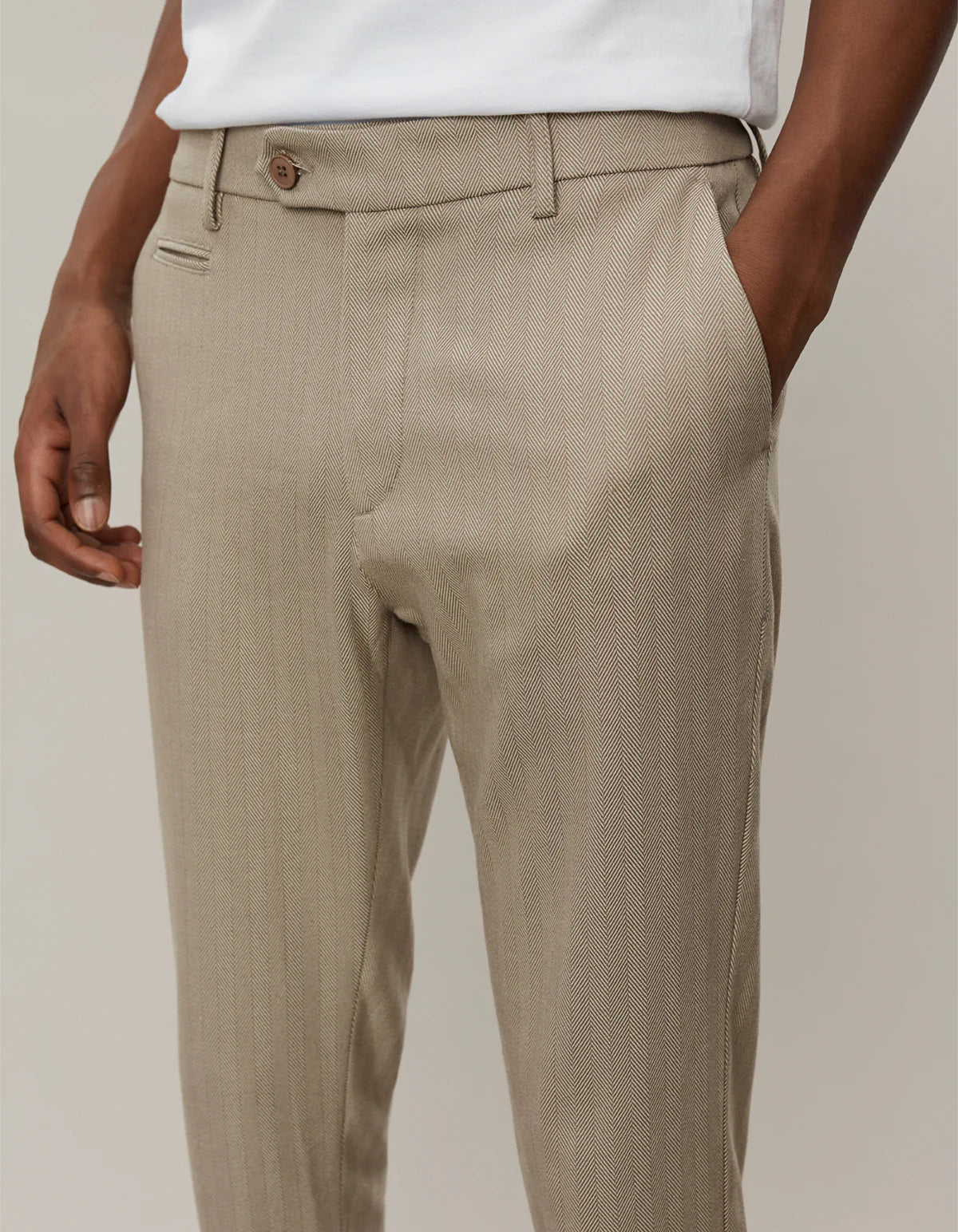 COMO HERRINGBONE BUKSE SAND