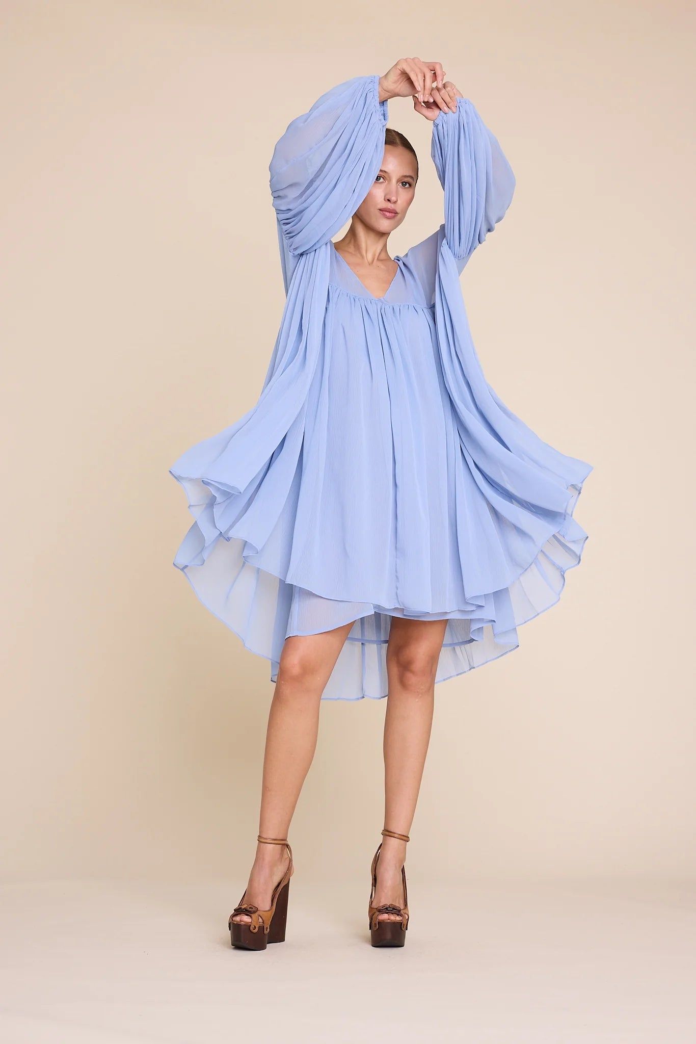 DAWN SOLID DRESS LIGHT BLUE