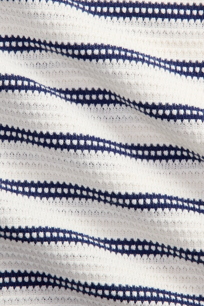 KNIT SPORT SHIRT CREAM/NAVY