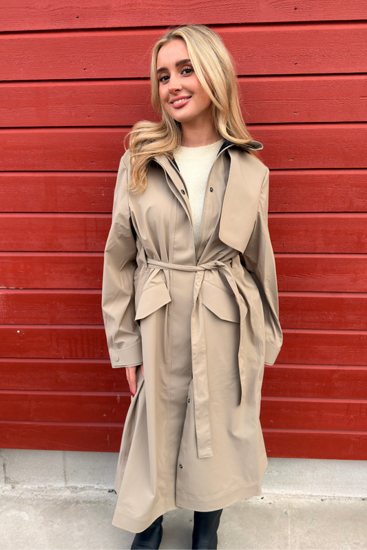 SUVA HARDSHELL TRENCH COAT BEIGE