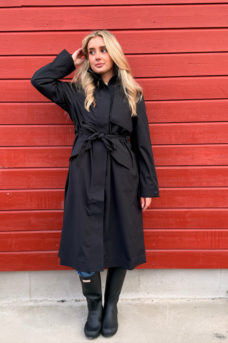 SUVA HARDSHELL TRENCH COAT BLACK