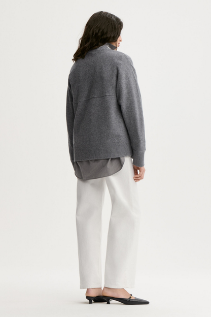 BRADLEY WOOL SWEATER GREY MELANGE