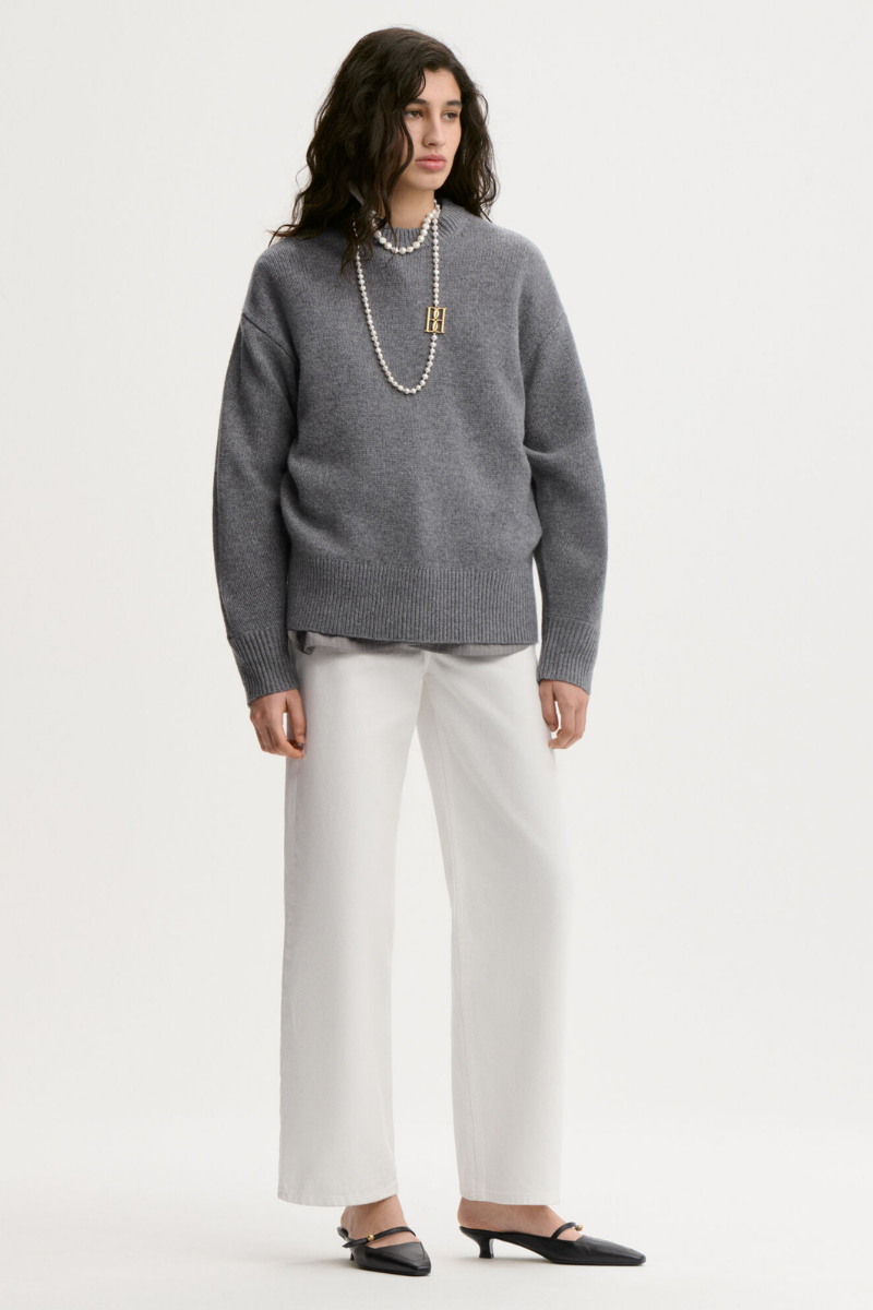 BRADLEY WOOL SWEATER GREY MELANGE