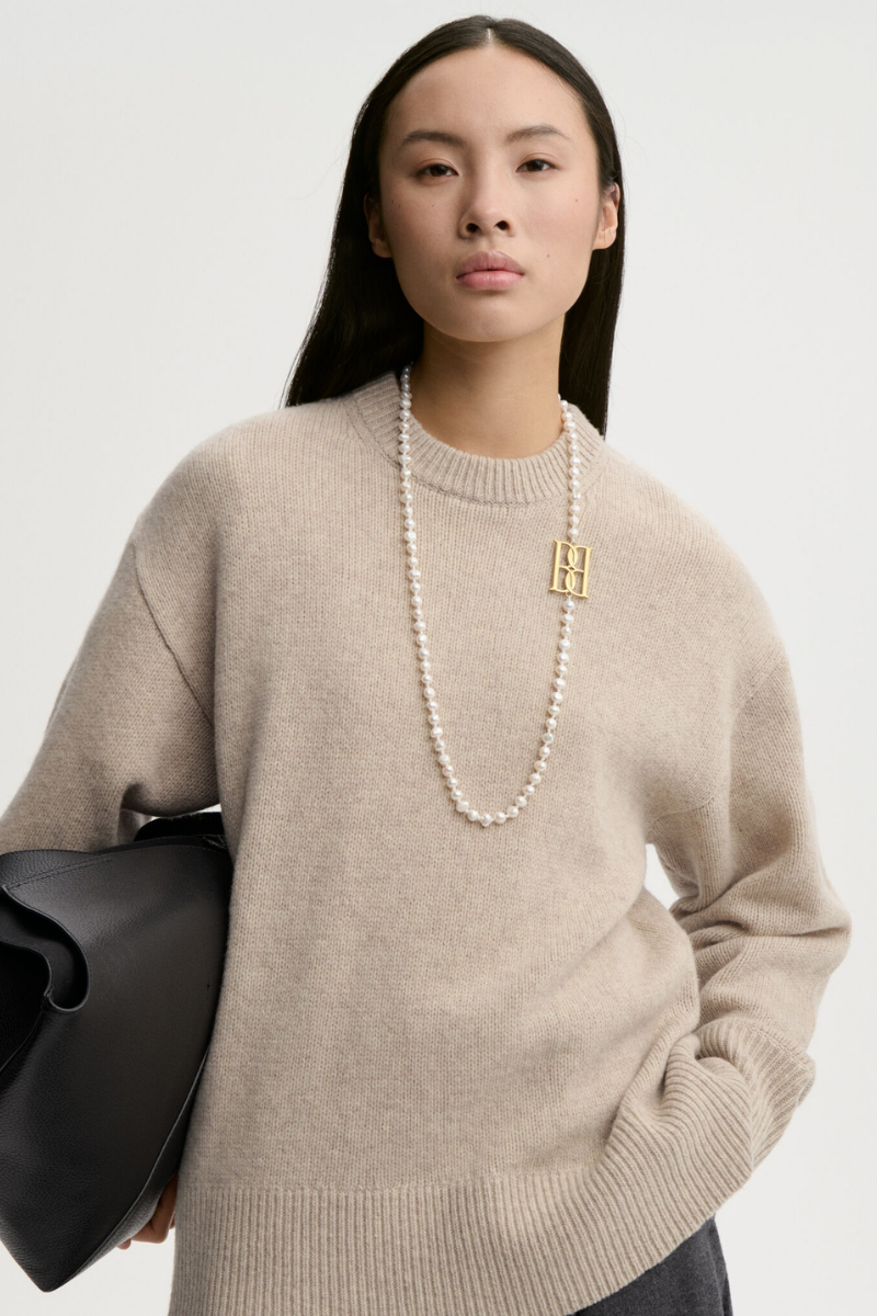 BRADLEY WOOL SWEATER GREY BROWN MELA