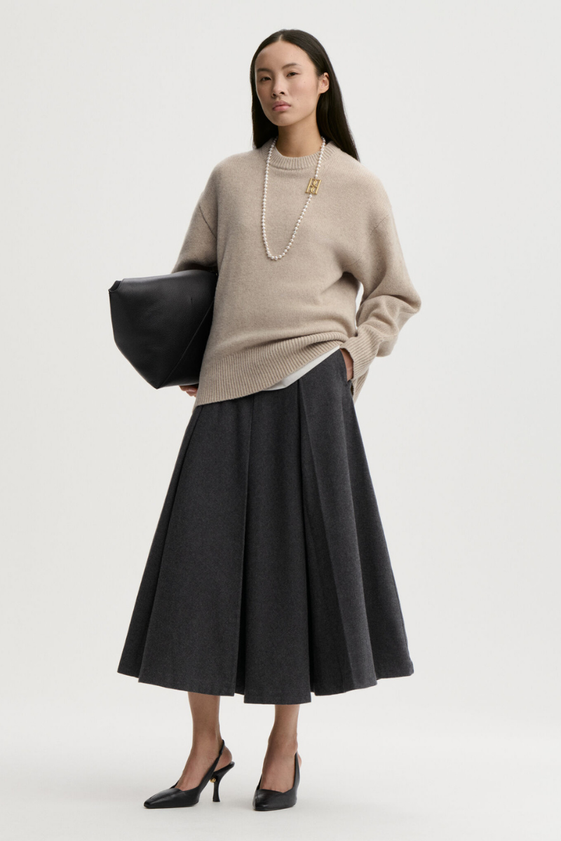 BRADLEY WOOL SWEATER GREY BROWN MELA