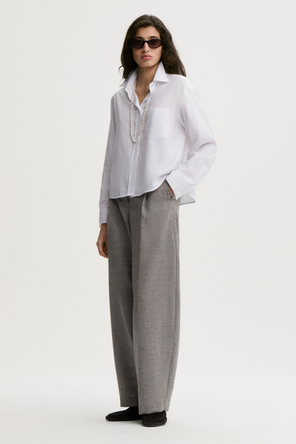 AUDREY CROPPED WHITE HERRINGBO