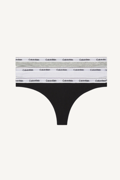 THONG 3- PACK (LOW-RISE) BLACK /  WHITE / GREY
