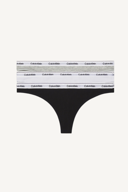 THONG 3- PACK (LOW-RISE) BLACK /  WHITE / GREY