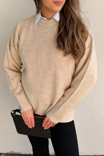 BRADLEY WOOL SWEATER GREY BROWN MELA