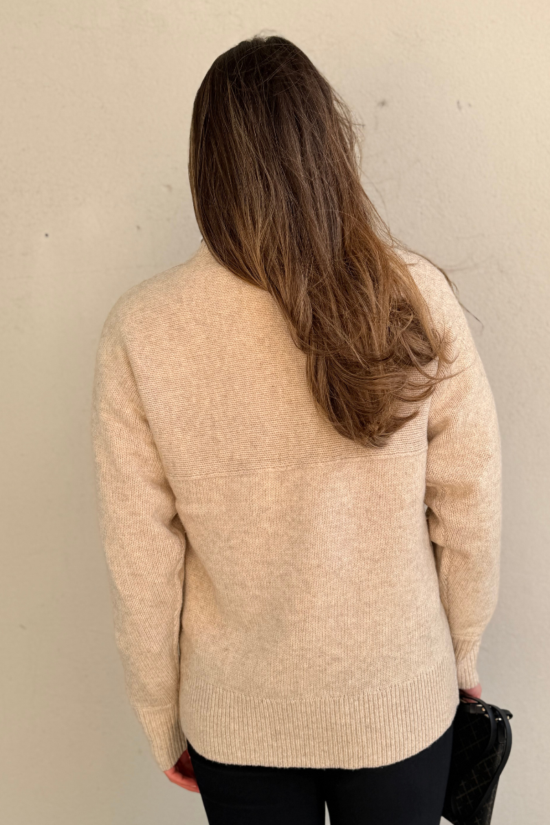 BRADLEY WOOL SWEATER GREY BROWN MELA