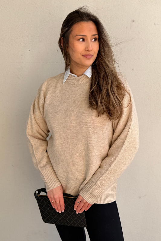 BRADLEY WOOL SWEATER GREY BROWN MELA