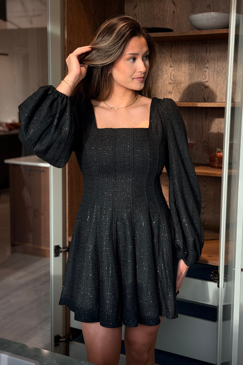 GOLIGHTLY SOPHIE TWEED KJOLE BLACK