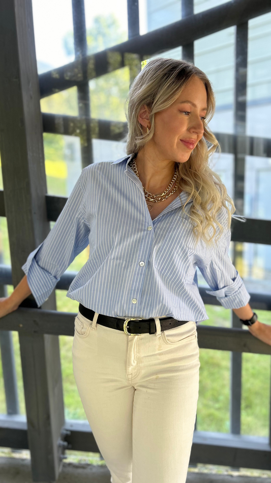 ELSA SHIRT OXFORD WHITE STRIPE