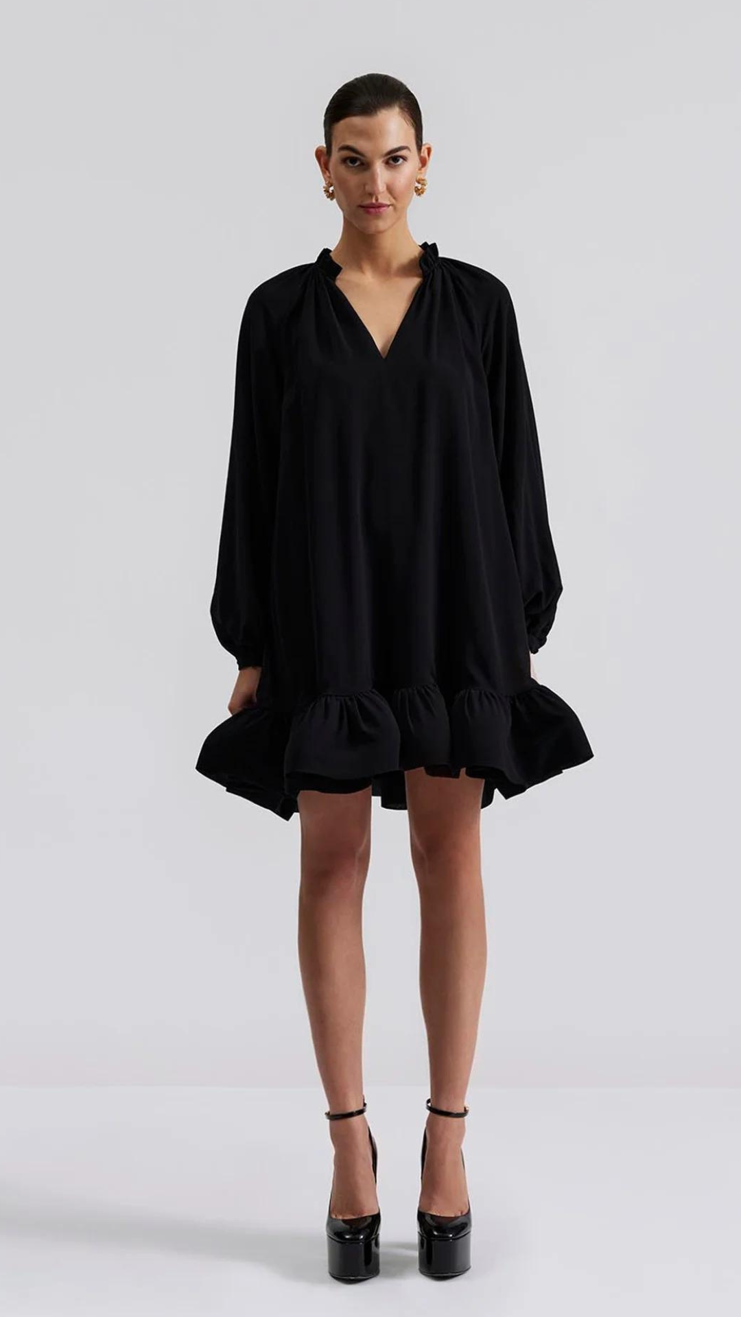 Alva frill detailed mini dress