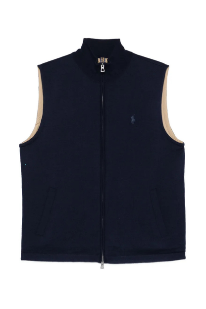 SWEATER FULL ZIP VEST NAVY