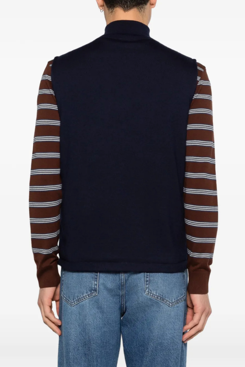 SWEATER FULL ZIP VEST NAVY