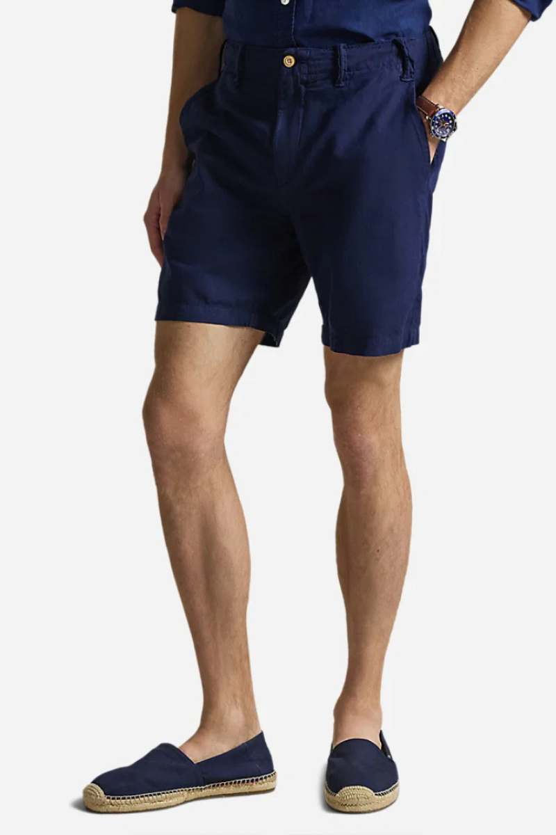 CLASSIC FIT LINEN COTTON SHORT - SPRING NAVY