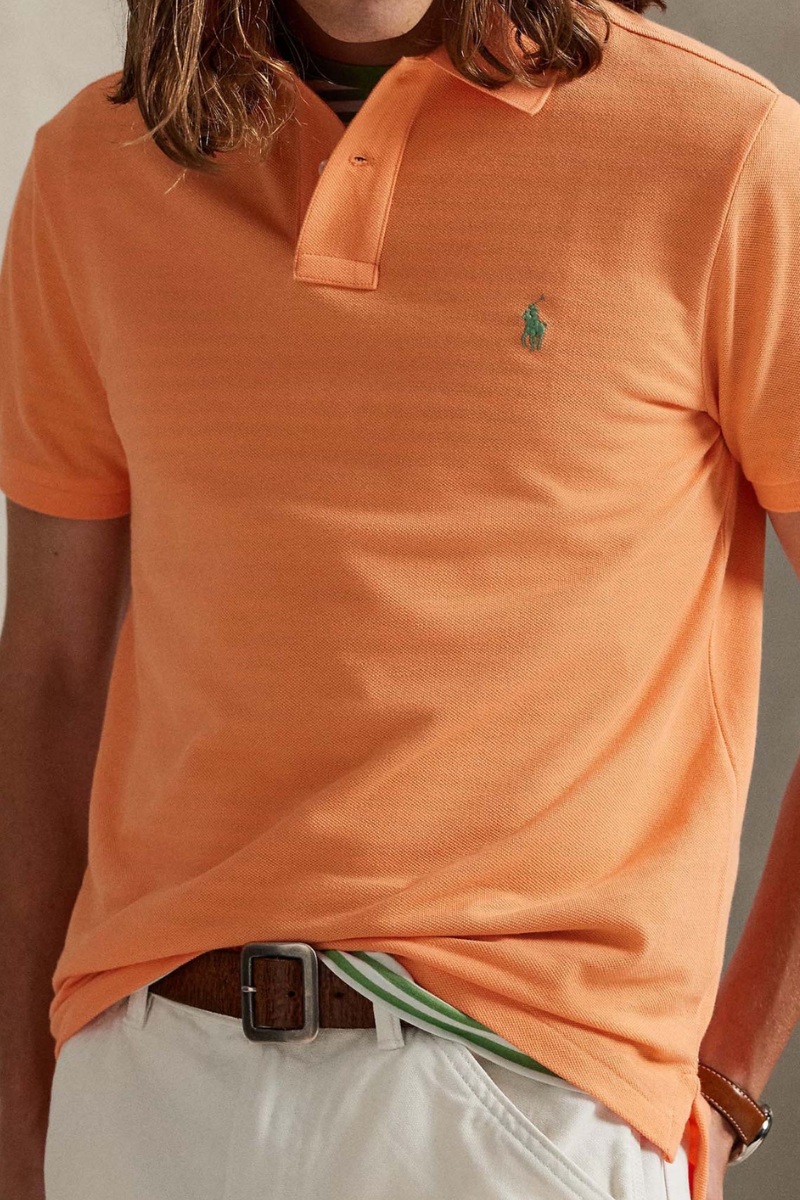 THE ICONIC MESH POLO SHIRT POMPANO ORANGE