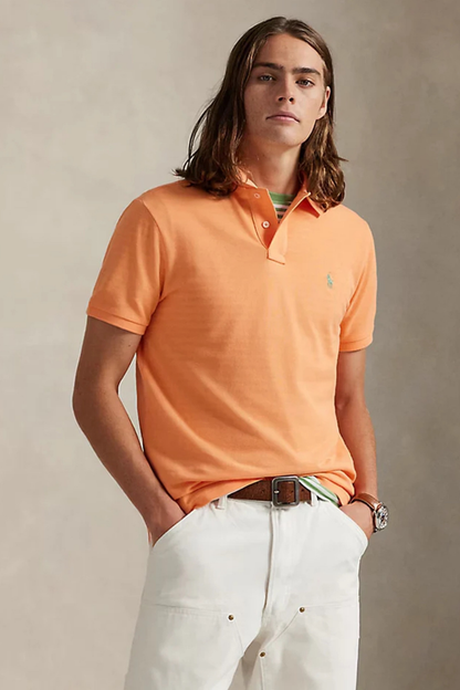 THE ICONIC MESH POLO SHIRT POMPANO ORANGE