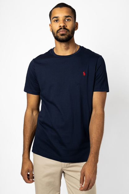 CUSTOM SLIM FIT JERSEY CREWNECK T-SKJORTE NAVY