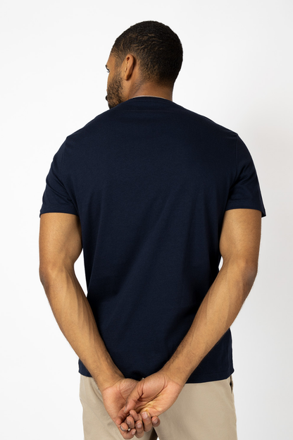 CUSTOM SLIM FIT JERSEY CREWNECK T-SKJORTE NAVY