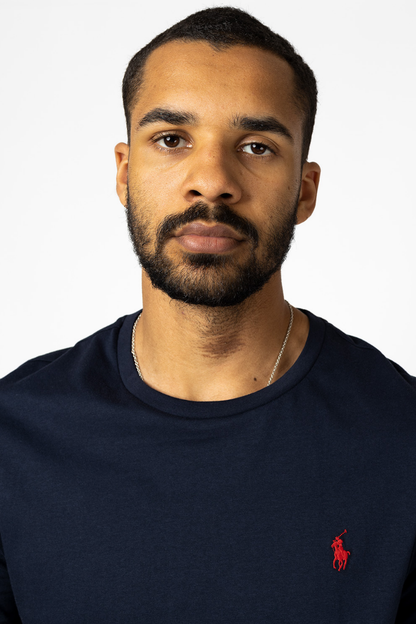 CUSTOM SLIM FIT JERSEY CREWNECK T-SKJORTE NAVY