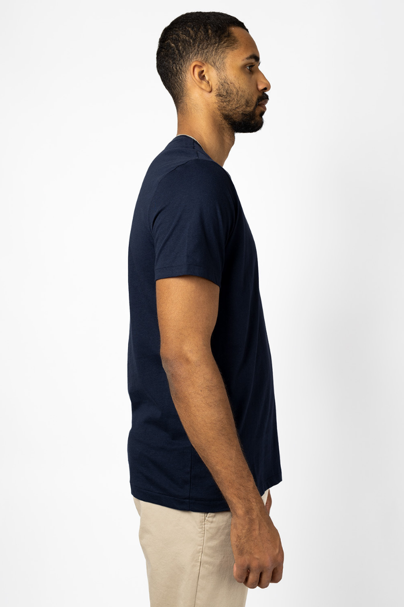 CUSTOM SLIM FIT JERSEY CREWNECK T-SKJORTE NAVY