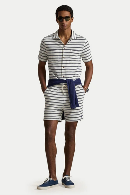 KNIT SHORTS CREAM/NAVY