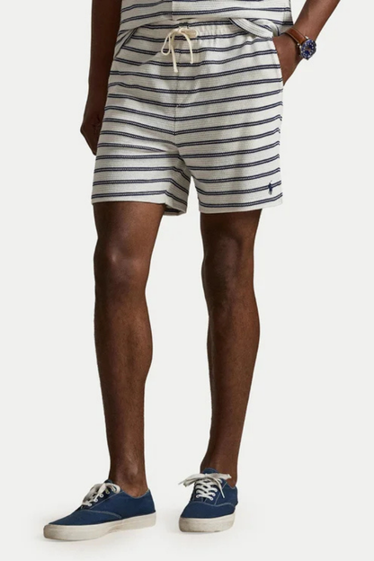 KNIT SHORTS CREAM/NAVY