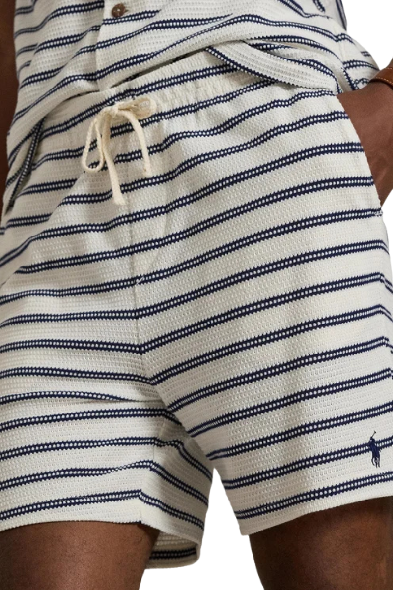 KNIT SHORTS CREAM/NAVY