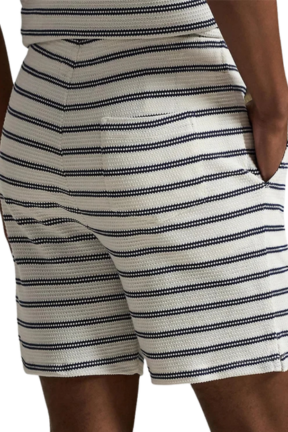 KNIT SHORTS CREAM/NAVY