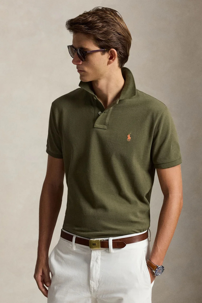 THE ICONIC MESH POLO SHIRT CANOPY OLIVE