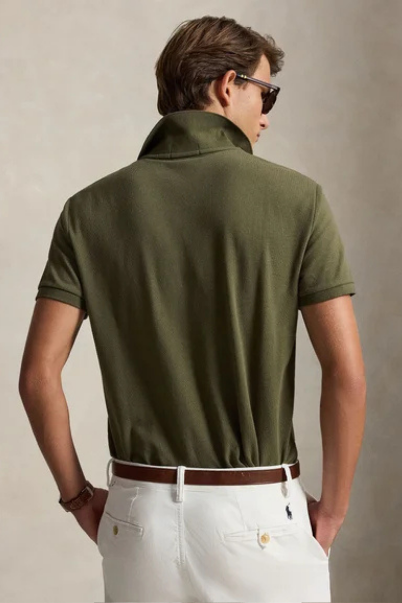 THE ICONIC MESH POLO SHIRT CANOPY OLIVE