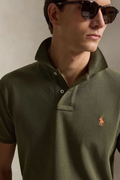 THE ICONIC MESH POLO SHIRT CANOPY OLIVE