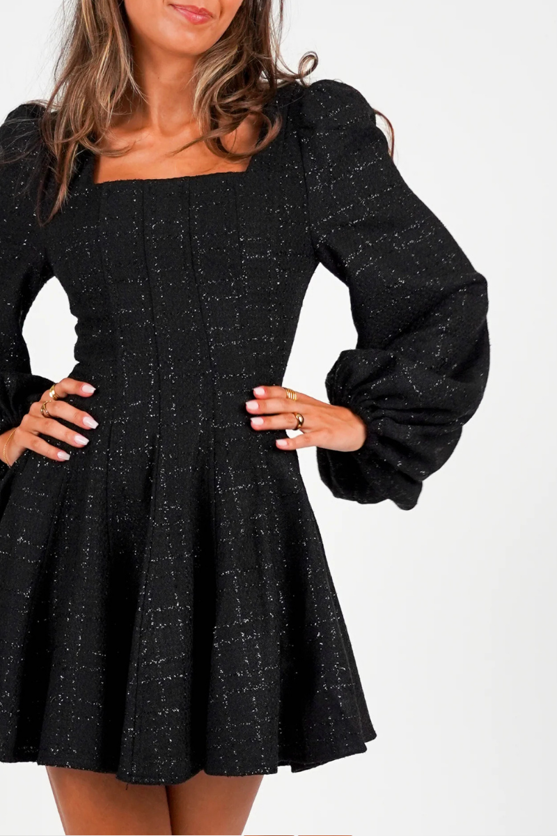 GOLIGHTLY SOPHIE TWEED KJOLE BLACK