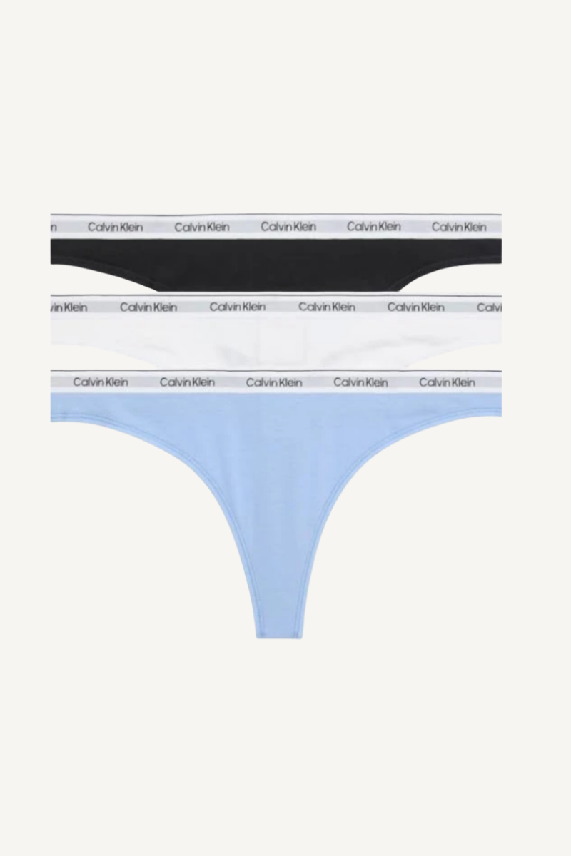THONG 3-PACK BLACK / WHITE / FROZEN FJIORD