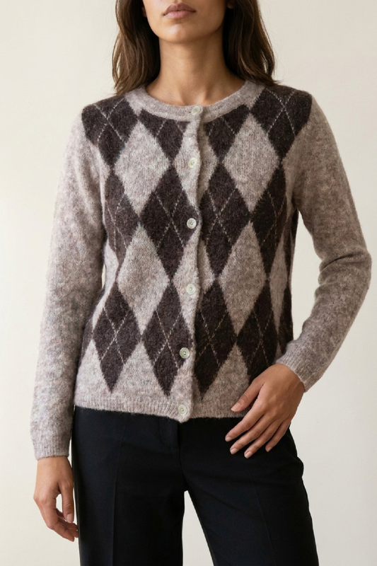 HARLEKIN CARDIGAN LONG FANGO