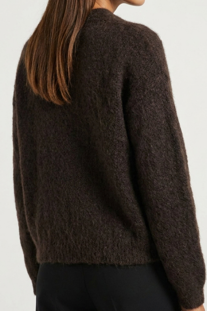 LUX POLO KNIT MOHAIR  CHOCOLATE