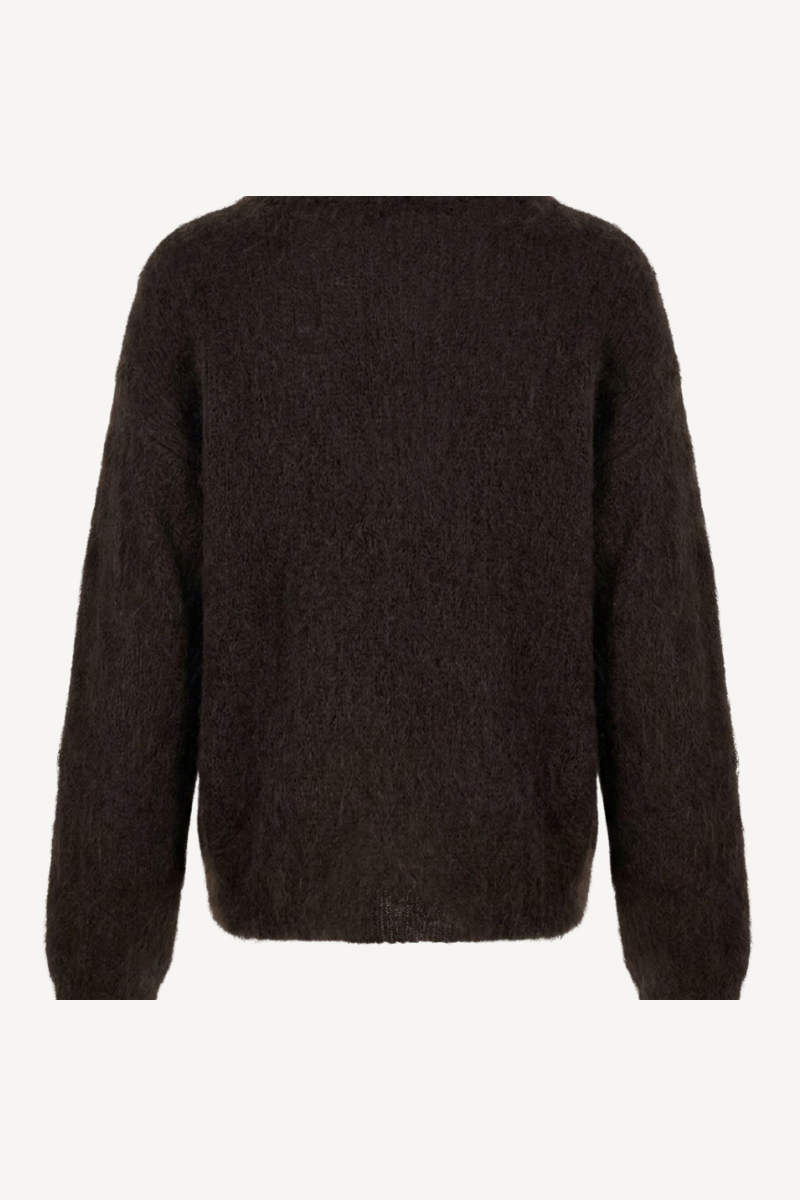 LUX POLO KNIT MOHAIR  CHOCOLATE