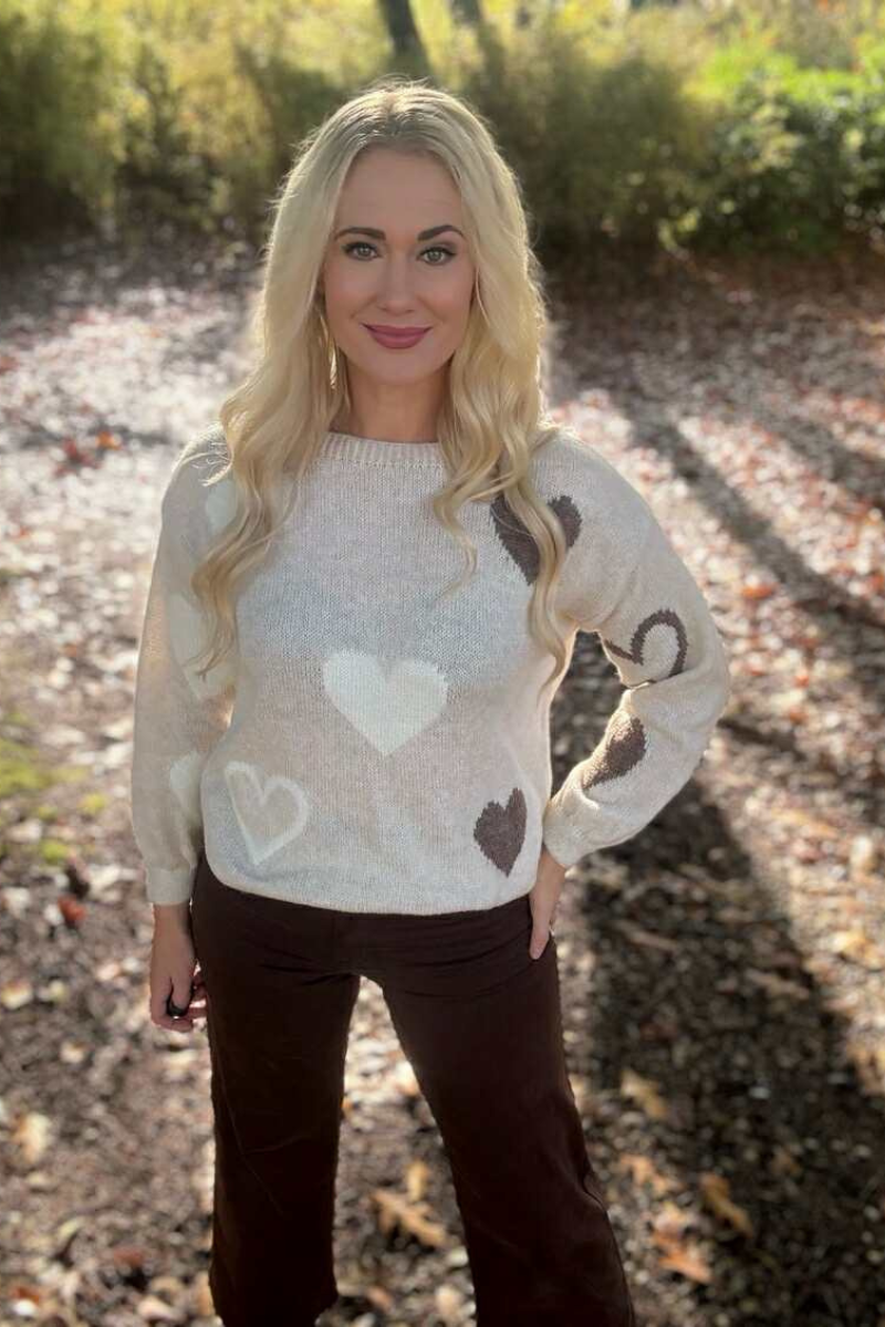 HEART KNIT OFF WHITE