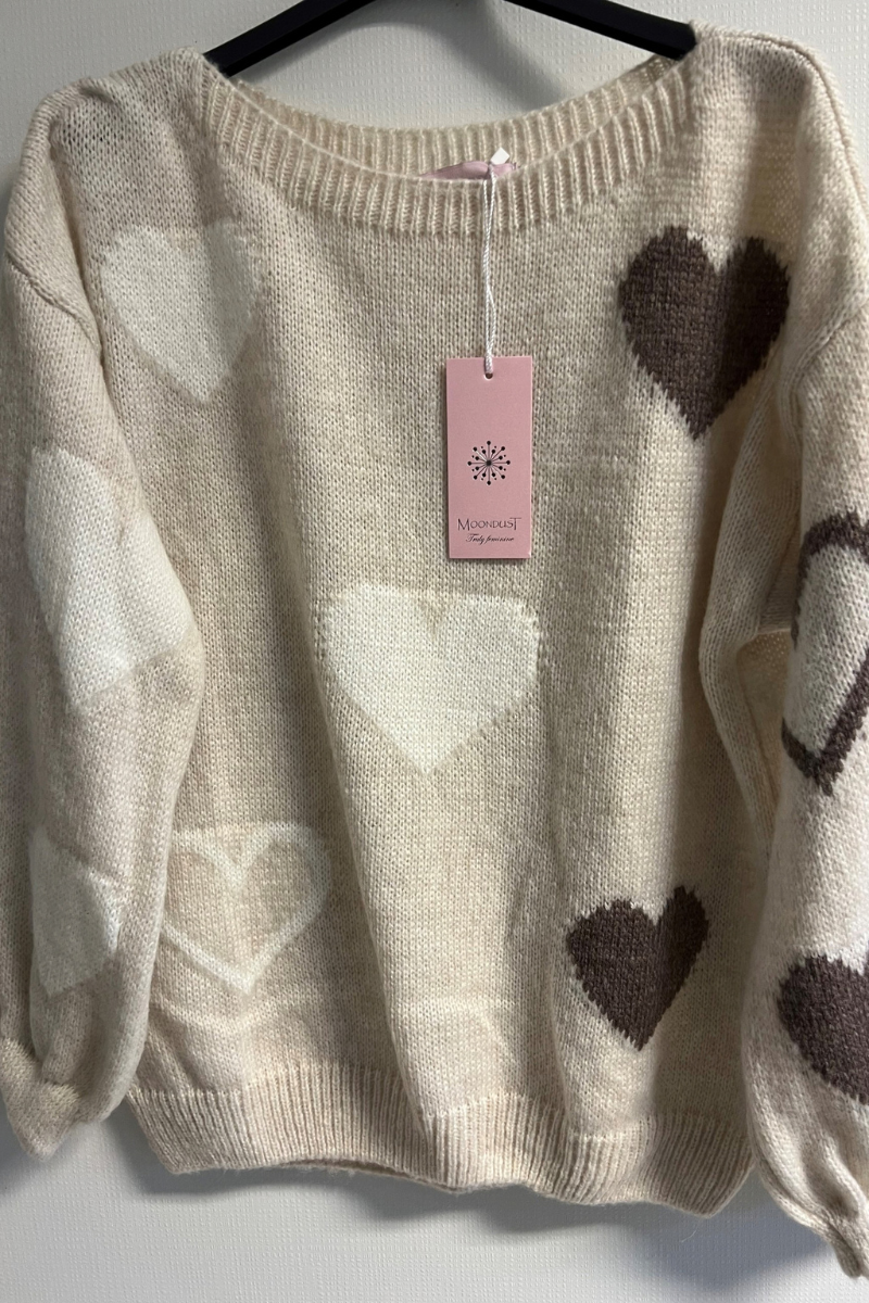 HEART KNIT OFF WHITE