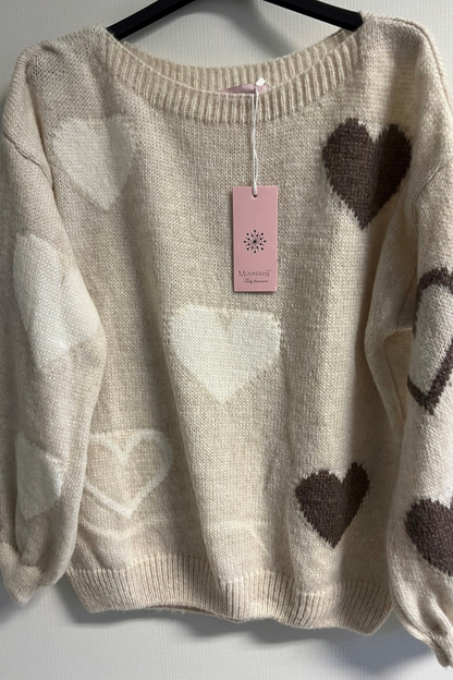 HEART KNIT OFF WHITE