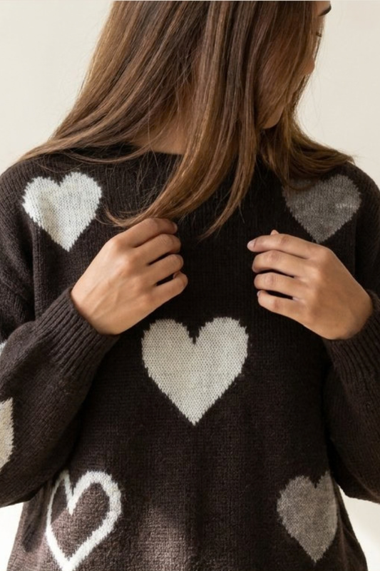HEART KNIT CHOCOLATE