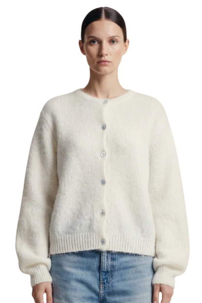 SUSAN ALPACA CARDIGAN WHITE