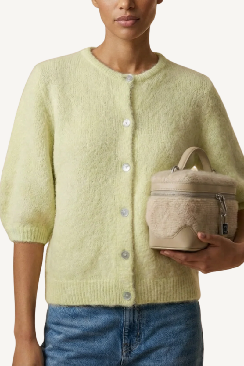 SUSAN SHORT SLEEVE CARDIGAN LIGHT YELLOW