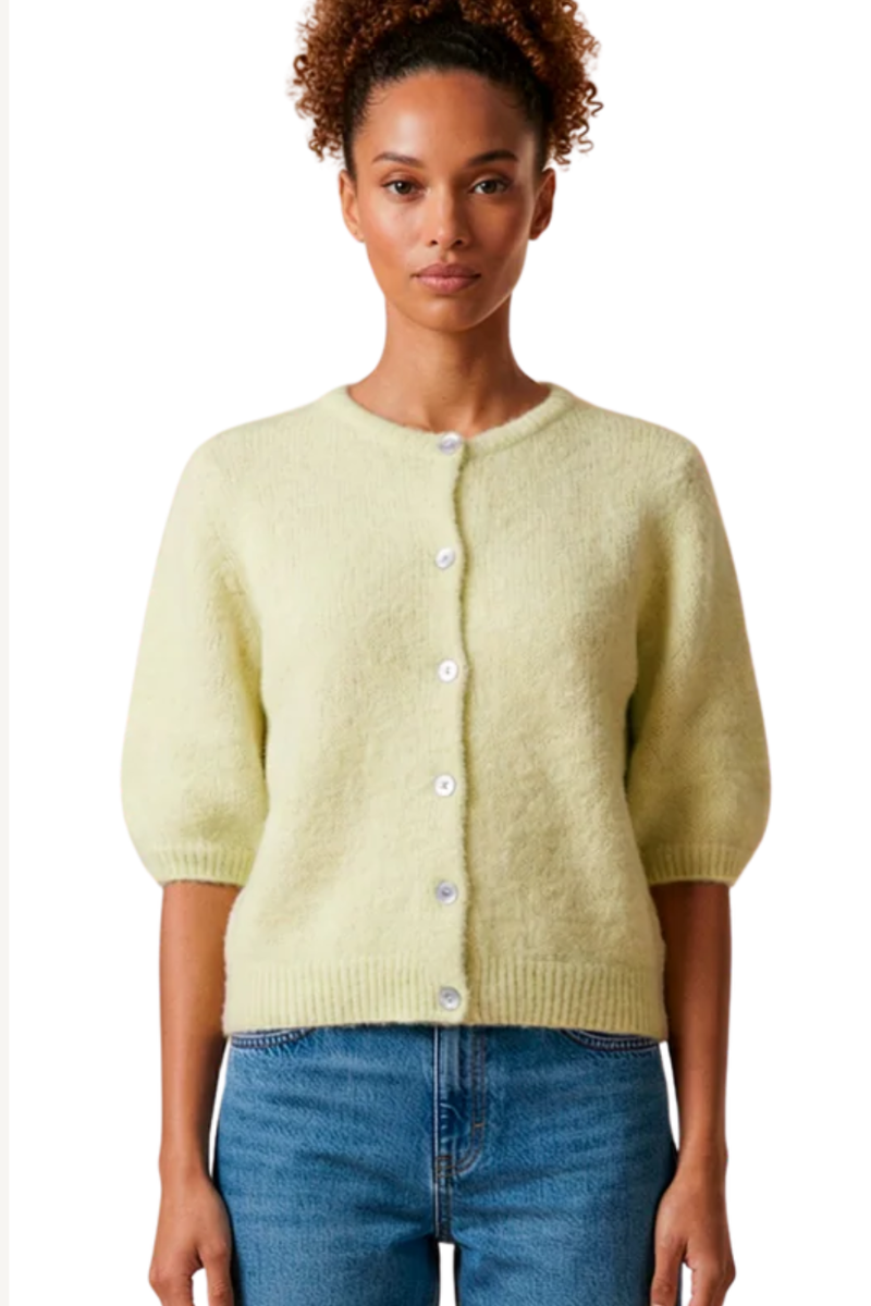 SUSAN SHORT SLEEVE CARDIGAN LIGHT YELLOW