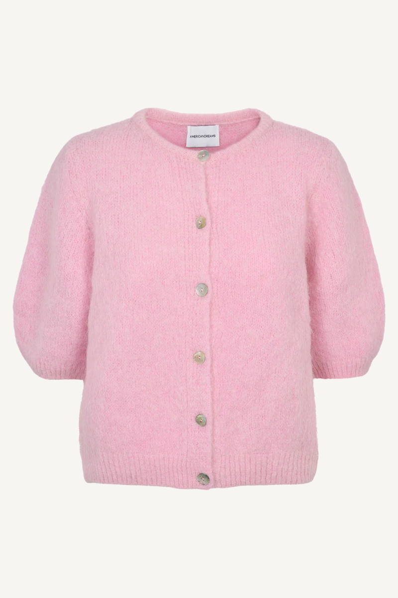 SUSAN SHORT SLEEVE CARDIGAN LIGHT SOFT BERRY