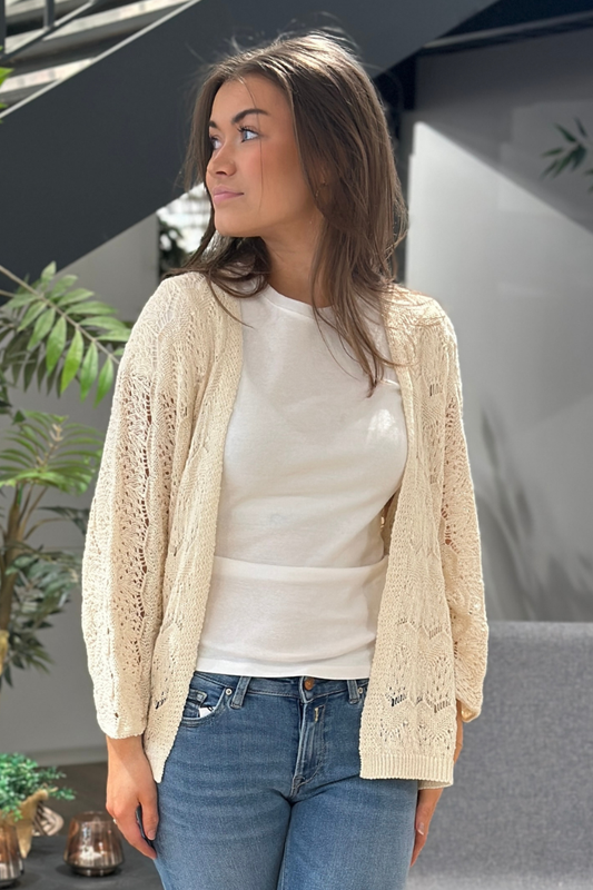 LANEY KNIT CARDIGAN IVORY